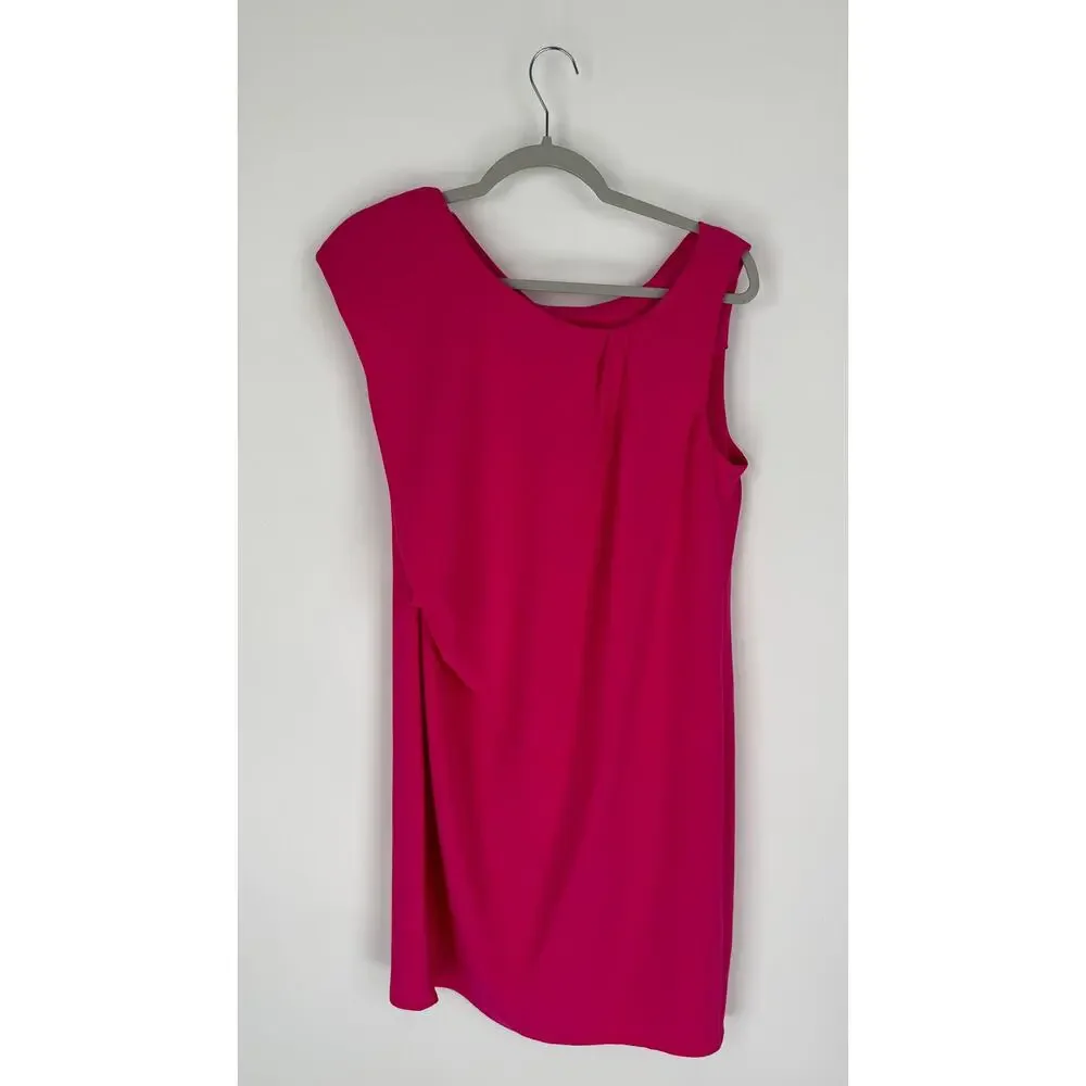 Trina Turk Womens Draped Back Dress Size 6 Faye Fuchsia Pink